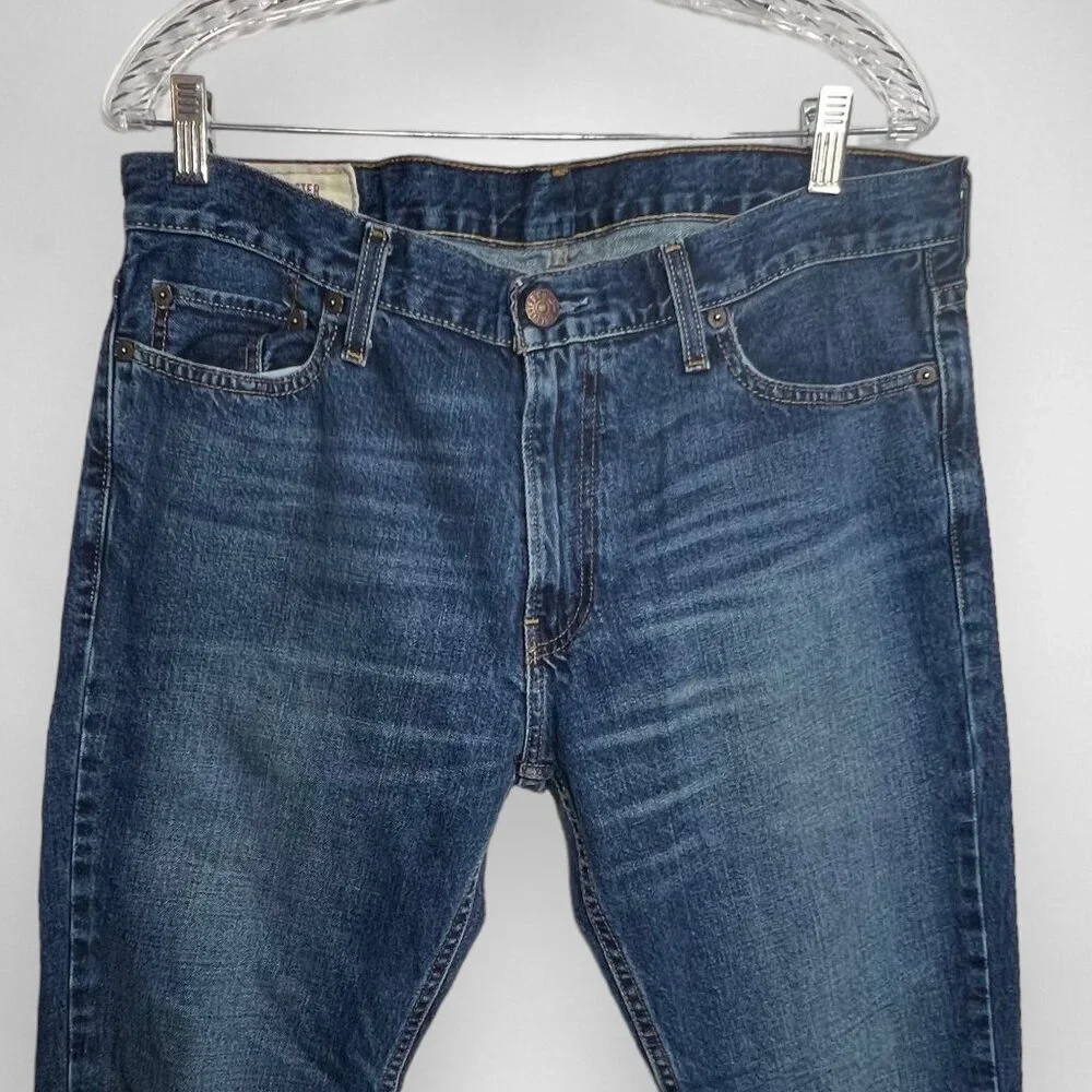 HOLLISTER 34 x 32 Men's Slim Straight Jeans Casual Streetwear‎